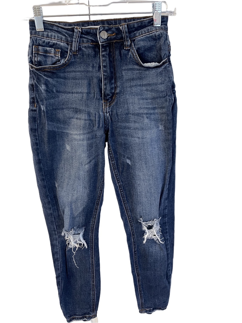 Dogma Women’s High Rise Skinny Jeans Shredded Ankle Hem Sz 3 x 27
